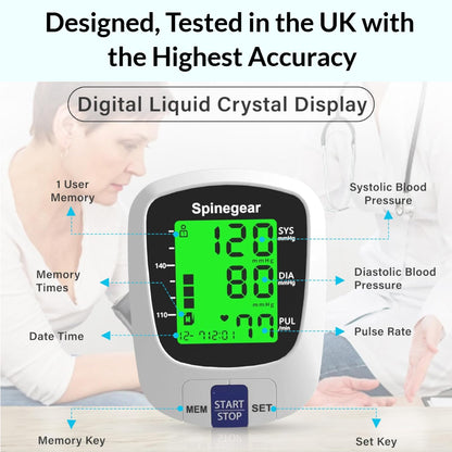 Rechargeable Electric Blood Pressure Monitor - Fast Charging BP Machine NHS accept