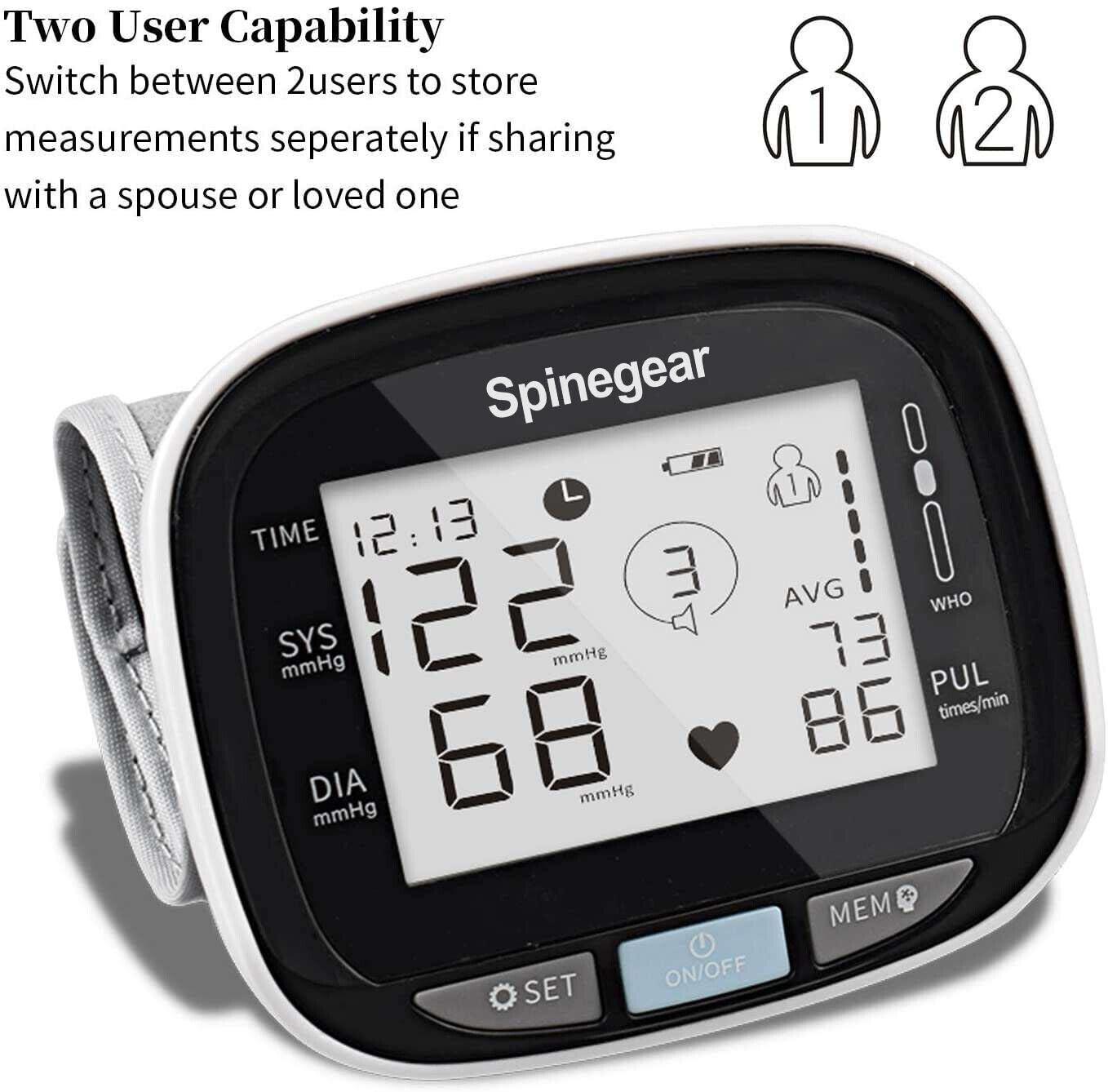 Spinegear Wrist Blood Pressure Monitor - Spinegear